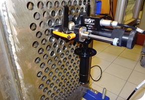 Automated eddy current inspection system for tubes / plate welds